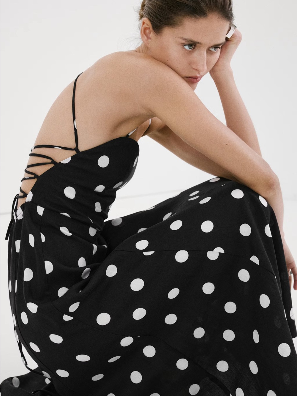 NWT (size M) MANGO LYOCELL POLKA DOT DRESS - Picture 5 of 12